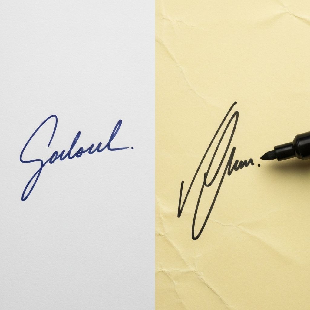 Professional vs unprofessional signatures comparison
