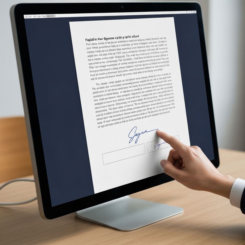 Digital signature in document