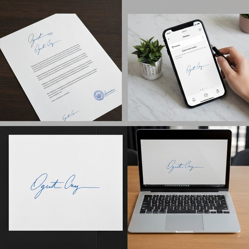 Signature on different documents