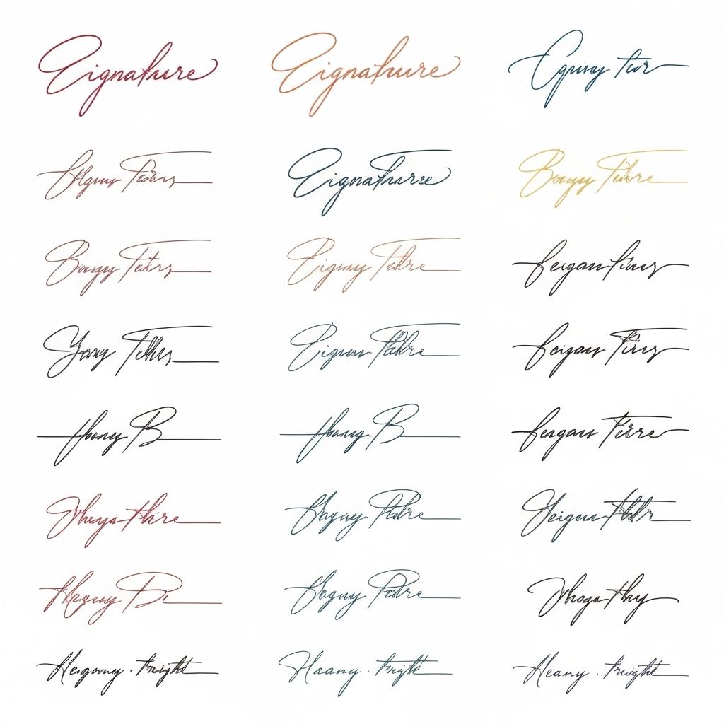 Elegant script signatures