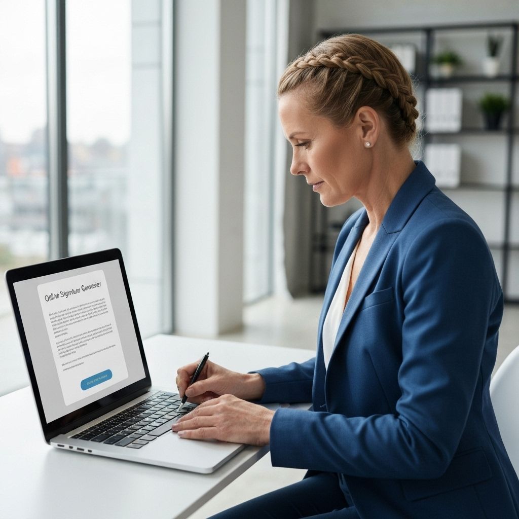 Using online signature generator